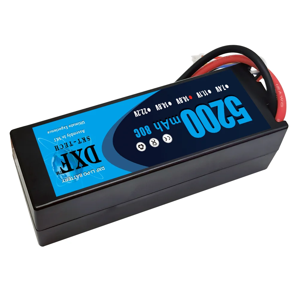 Аккумулятор DXF 4S Lipo 5200 мАч 14 8 в 80C с разъемом EC5 Жесткий Чехол для 1/8 багги