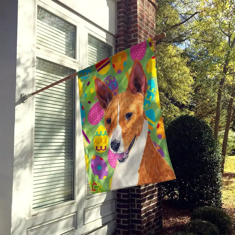 

Treasures SC9467-FLAG-PARENT Basenji Easter Eggtravaganza Flag, , multicolor