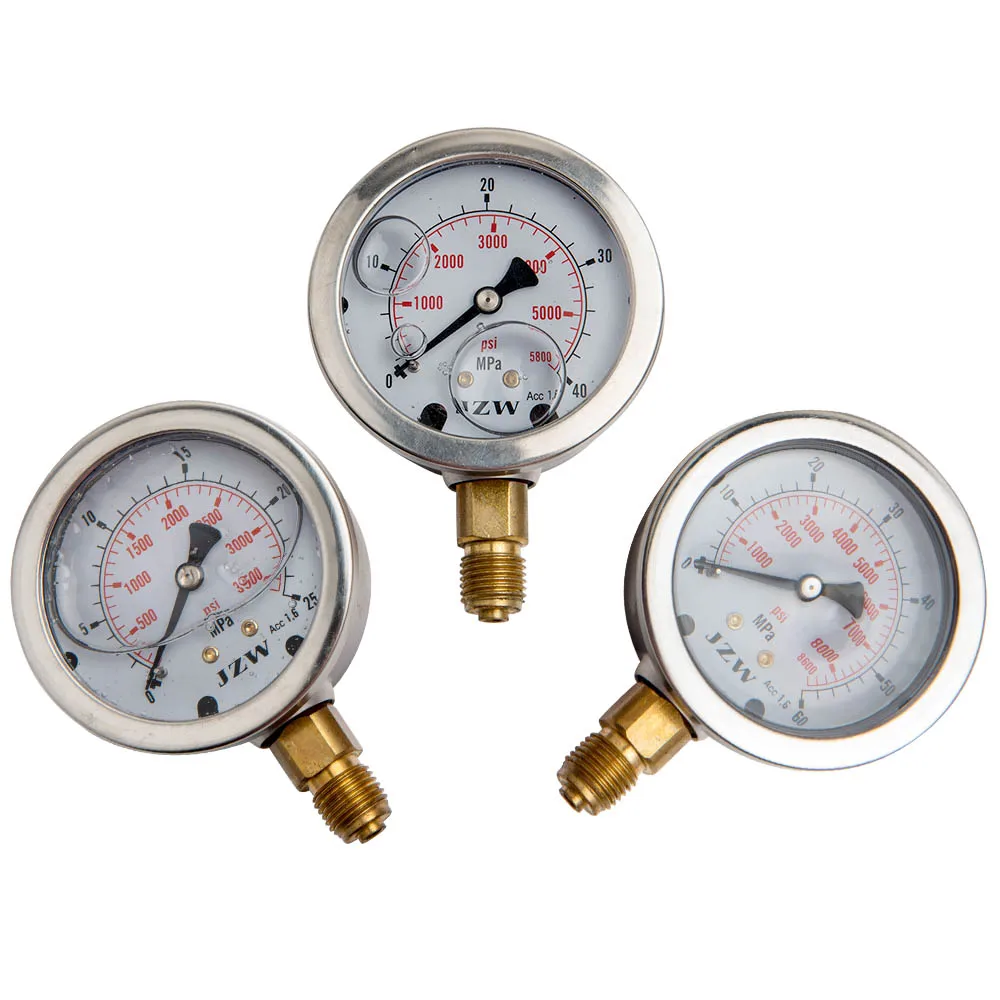 

Excavator Hydraulic Pressure Test Kit Couplings Gauge 9000PSI Connect Hose NEW