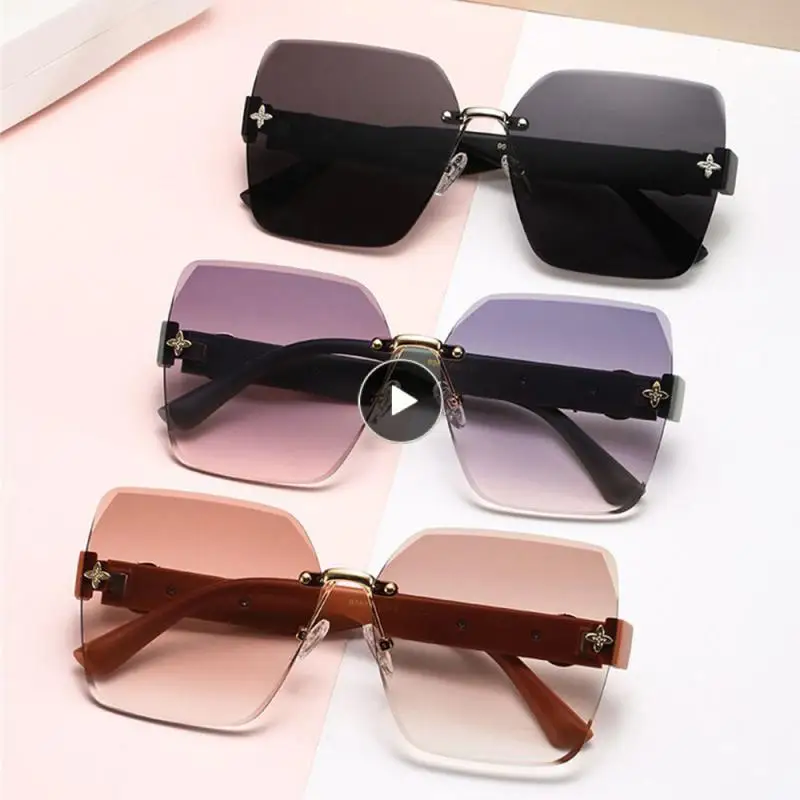 

Personality Sun Glasses Vintage Fashion Square Sunglasses Frameless Eyeglasses For Fishing Gafas Sol Mujer Polarized Shades