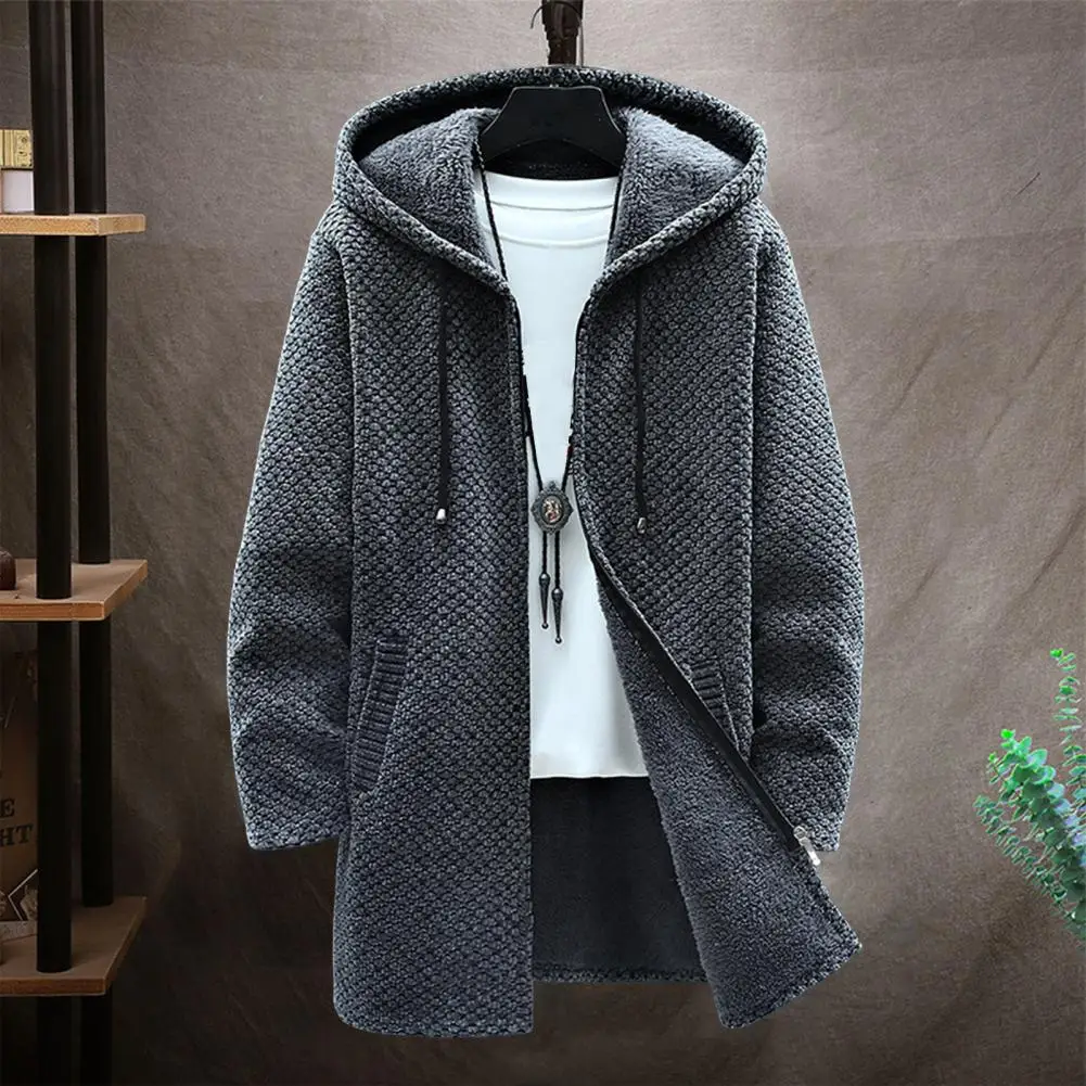 

Hooded Sweater Trendy Windproof Knitting Hooded Sweater Warm Men Jacket