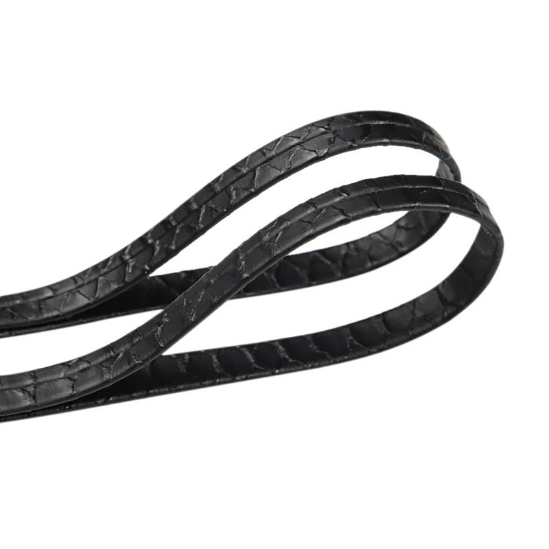 Cool String 7MM Air Sneaker Accessory Snake Skin Texture Lather Lace Pure Black PU Tape Deep Color Fashion Wholesale 30Pairs/lot