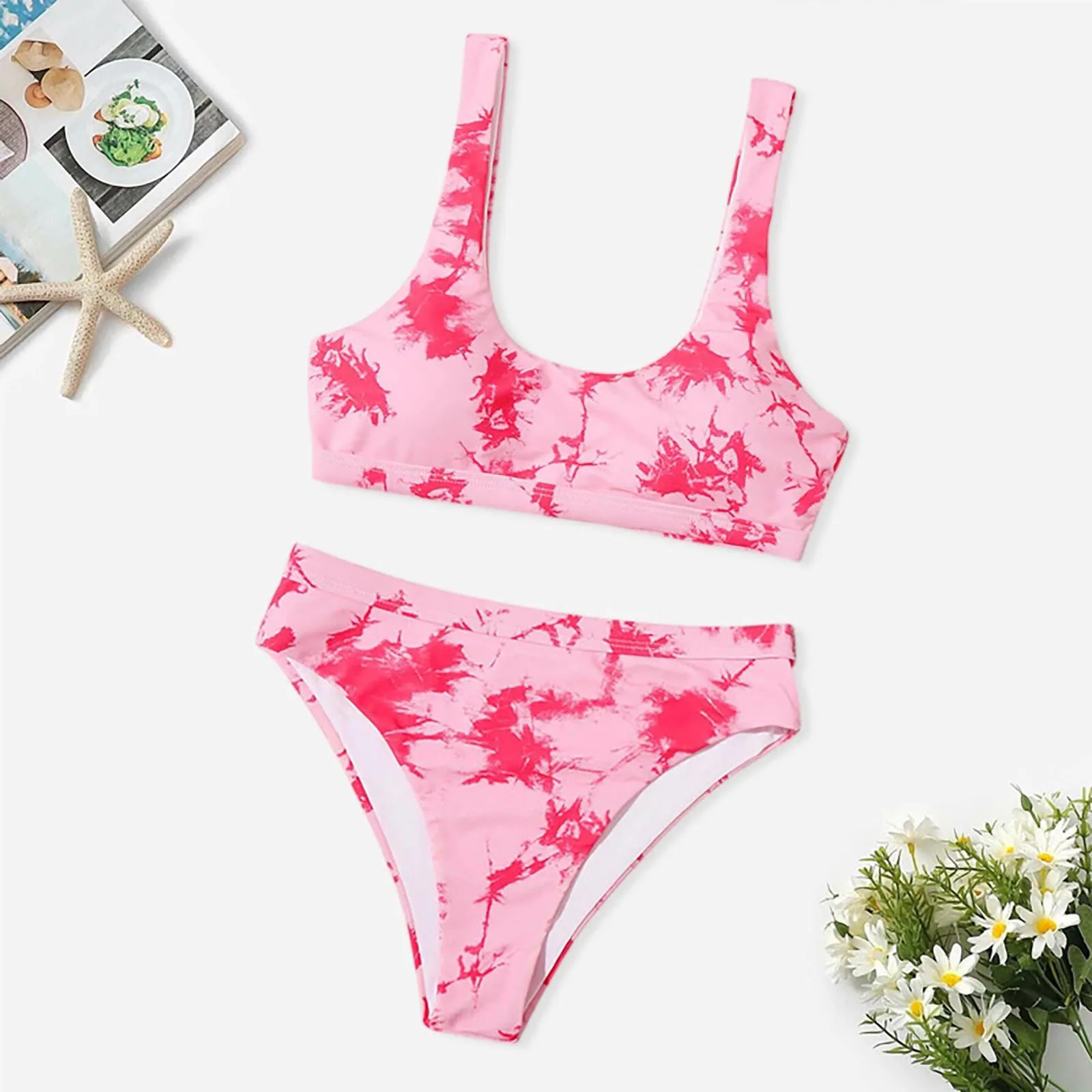 

Women's swimsuit Bikini Swimwear Floral Random Print Bikini Set Push-Up Bikinis Sexy Biquini Swim Suit Female Beachwear Swimming