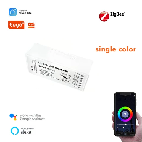 Tuya Zigbee RGB светодиодный контроллер полосы для одного цвета RGB RGBW RGB + CCT светодиодный лента голосовое приложение управление 12 в светодиодный светильник контроллер Alexa