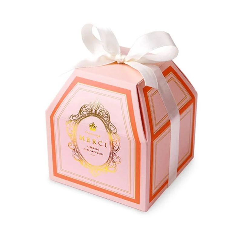 Merci Favor Gift Boxes Wedding Candy Paper Packaging Boxes Baby Shower Party Pink Gift Bags DIY New Year Birthday Decoration