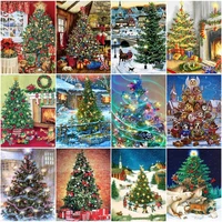 ruopoty diy pictures by number christmas tree kits painting by numbers landscape hand painted paintings drawing on canvas home d