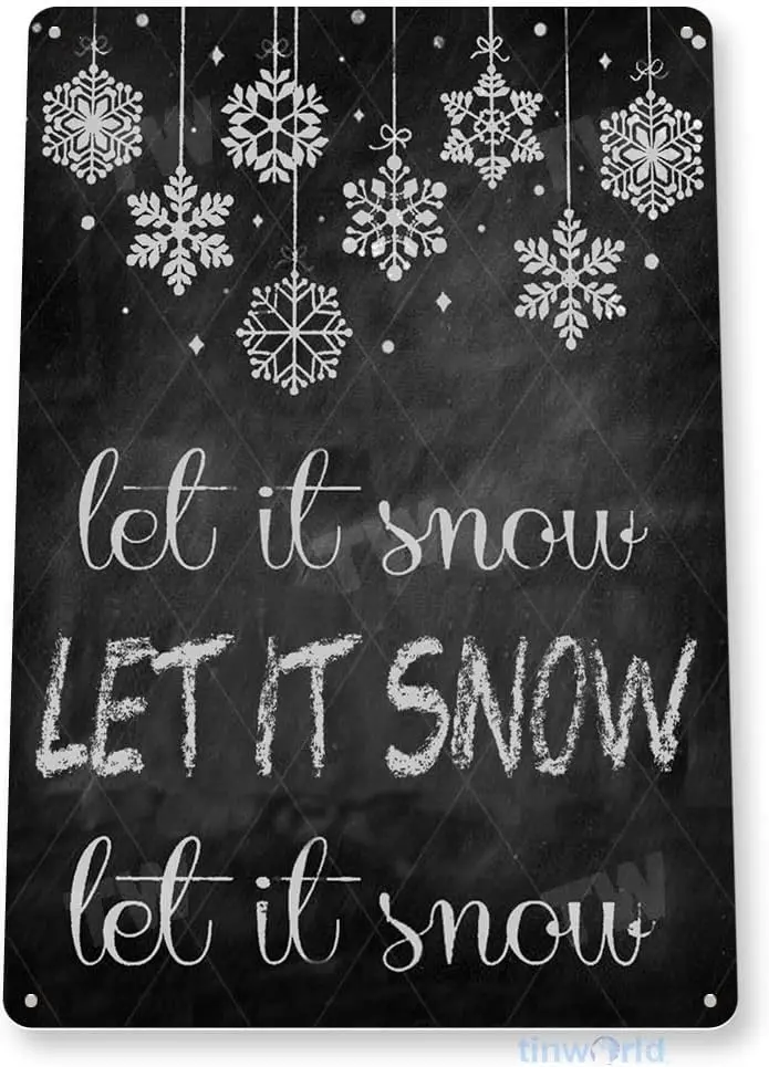 Tinworld TIN Sign B833 Let it Snow Рождественское искусство Праздничное украшение