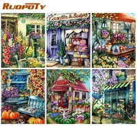 ruopoty diy painting by number house hand painted paintings art drawing on canvas gift pictures by numbers scenery kits home dec