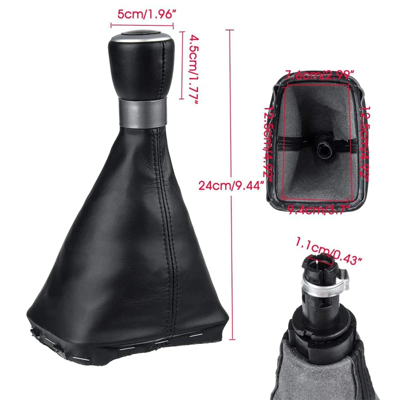 6 Speed Manual Gear Shift Knob Gaiter Boot Cover Shifter Lever For Seat Alhambra 2000-2010