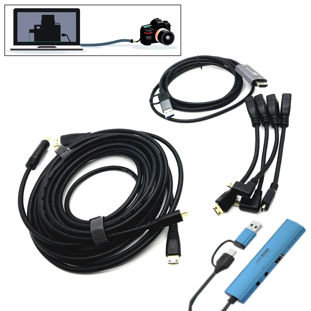 2in1 USB & Type-C to Micro / Mini HDMI-compatible Video Capt
