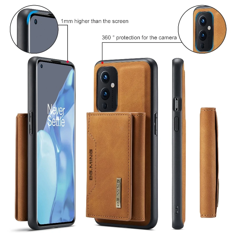 

Luxury Removable Leather Wallet Phone Case For OnePlus Nord N20 5G N200 Nord 2 9 RT 10 Pro Ace 10R Holder 2 in 1 Back Card Cover