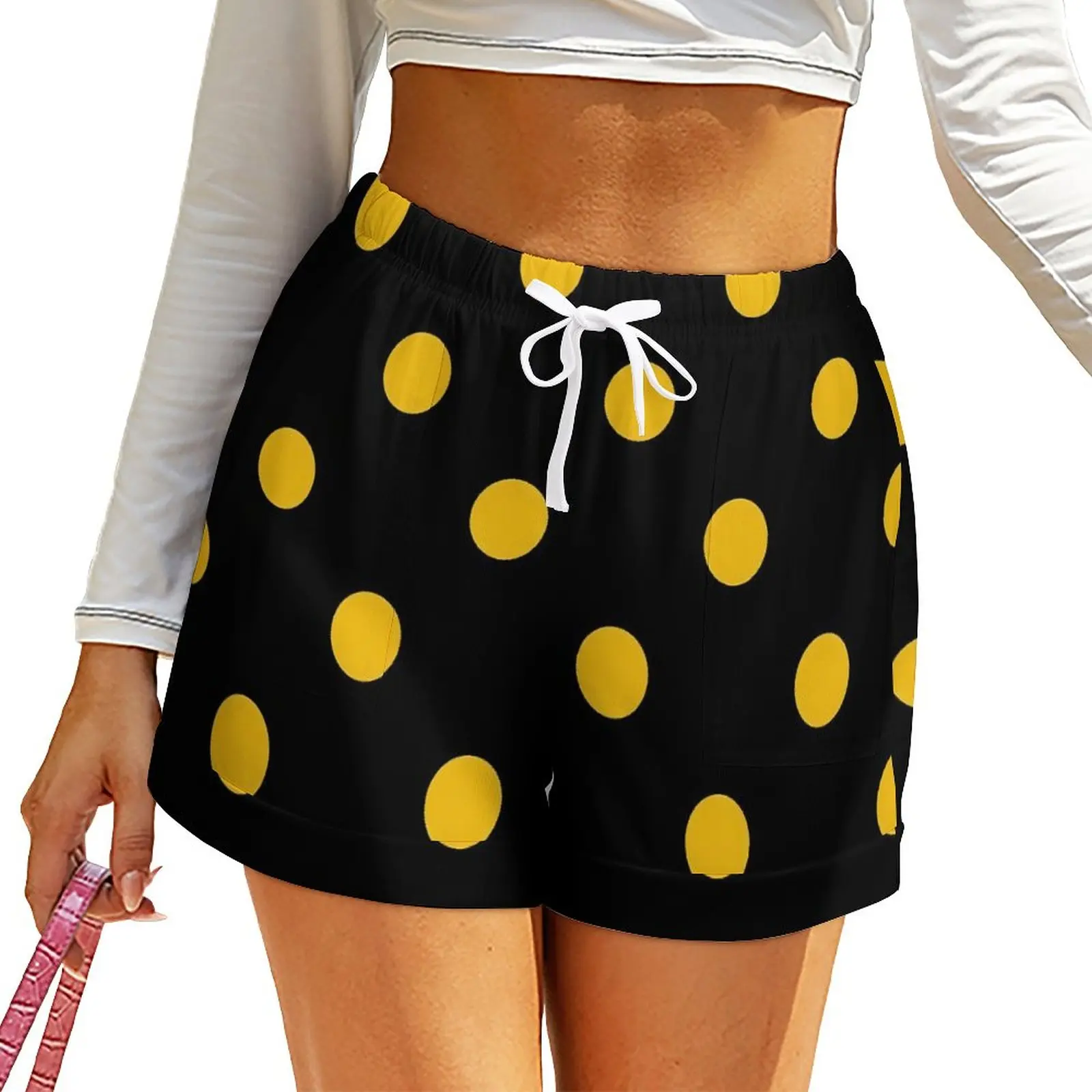 

Gold Dot Shorts High Waisted Vintage Shorts Women Streetwear Oversized Short Pants Summer Y2k Custom Bottoms