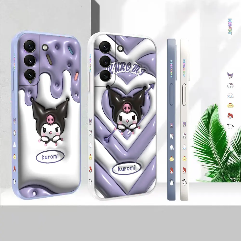 

Liquid Silicone Cover For Samsung Galaxy S23 S22 S21 S20 FE Ultra 5G S11 S11E S10 S10E S9 Plus Funny Cute kuromi Case Funda Capa