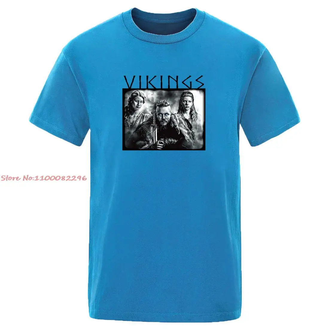 

2022 summer O Neck solid color high quality Tees t-shirts Mans short Sleeve Historical Action Movie Vikings Vintage Print