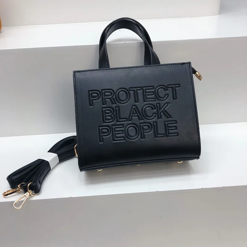 

Protect Black People Shoulder bags For Women PU Leather Luxury Girls Designer Ladies Handbags messenger bag Famous Brands