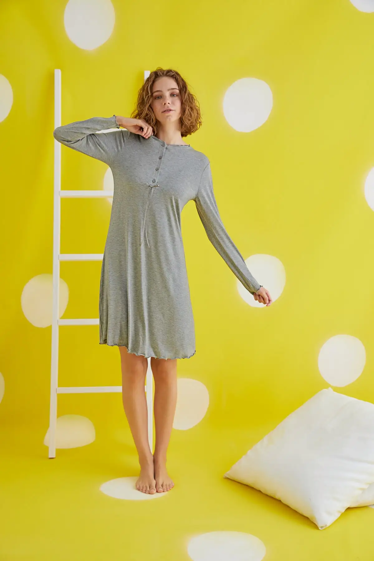 

Женская ночная рубашка с длинным рукавом, туника, новая летняя ночная рубашка, женская одежда для сна, ночная рубашка, ночная сорочка