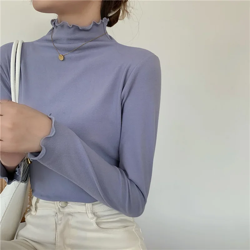 Осень/зима 2024 полуполо/черепаха утолщенный теплый базовый слой верх настоящая