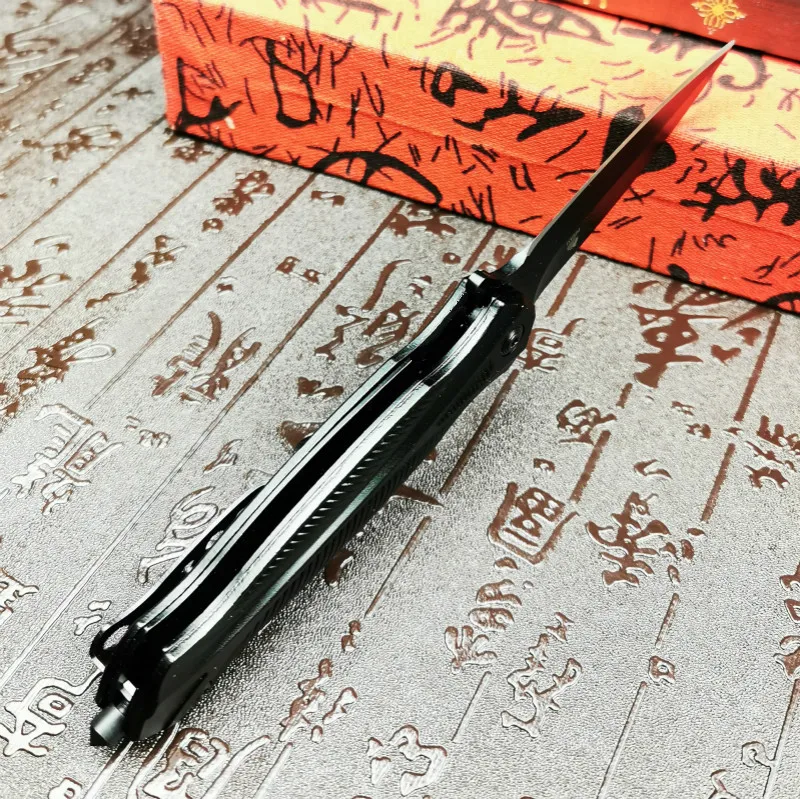 Черный складной нож из стали 9CR18MOV портативный тактический Клинок для