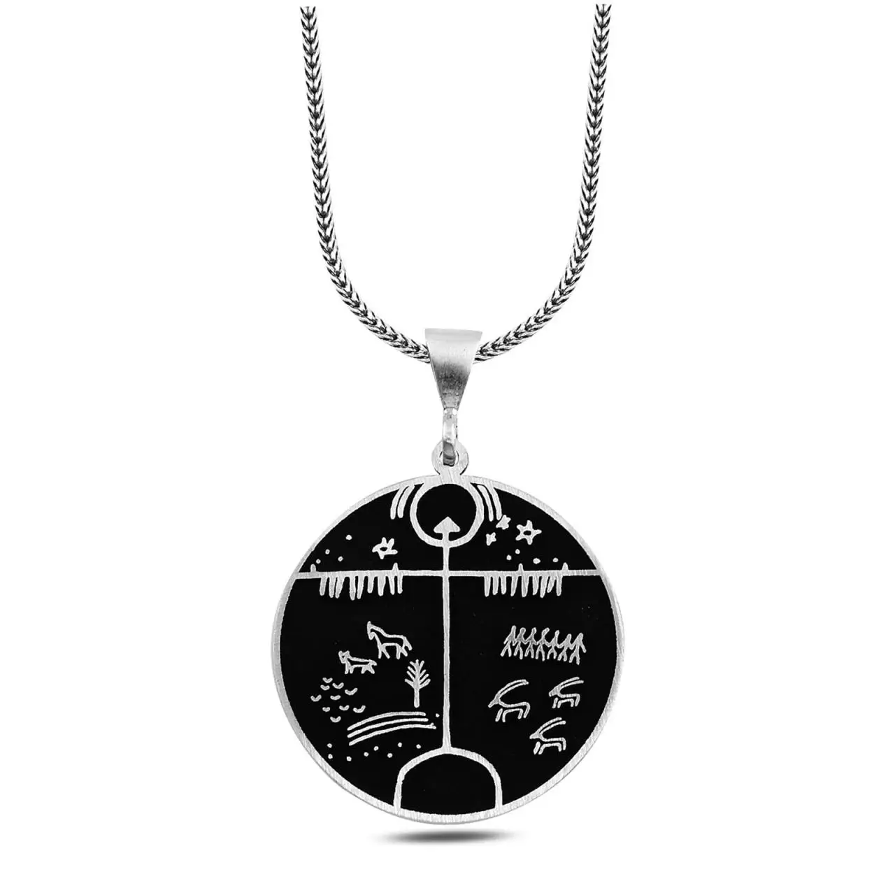 

Cam Drum Embroidered 60 cm 925 Silver Necklace