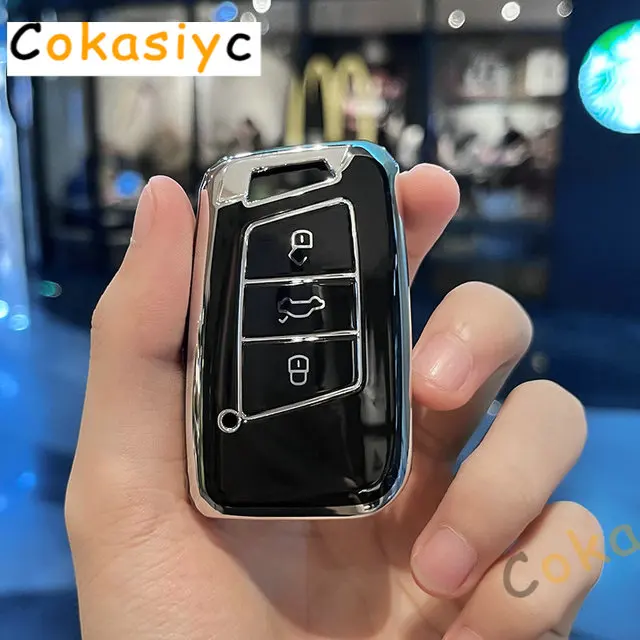 

Чехол для автомобильного смарт-ключа из ТПУ, модный брелок для VW Volkseagen Passat B8 Magotan для Skoda Superb A7 Kodiaq, брелок для сиденья