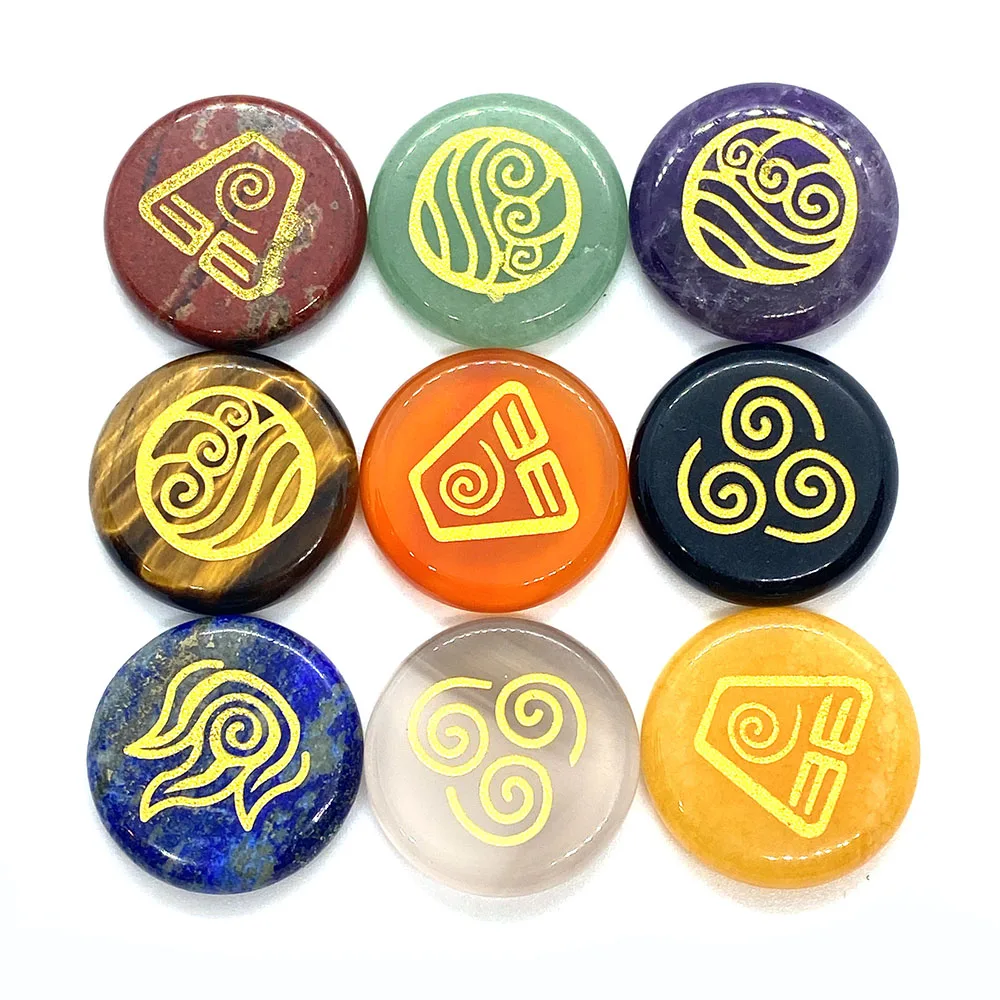 

Круглый модный натуральный камень гадания, лечебный камень рейки, оникс, хрусталь 25 мм, ювелирные изделия оптом Runestone, 4 упаковки, аксессуары