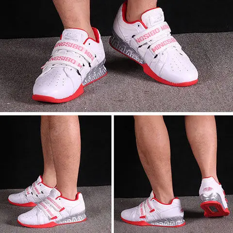 New Boxing Weightlifting Strength Shoes 38-46 Men Squat Deadlift Fitness Shoes Red Blue Training Non-slip Wear-resistant Shoes