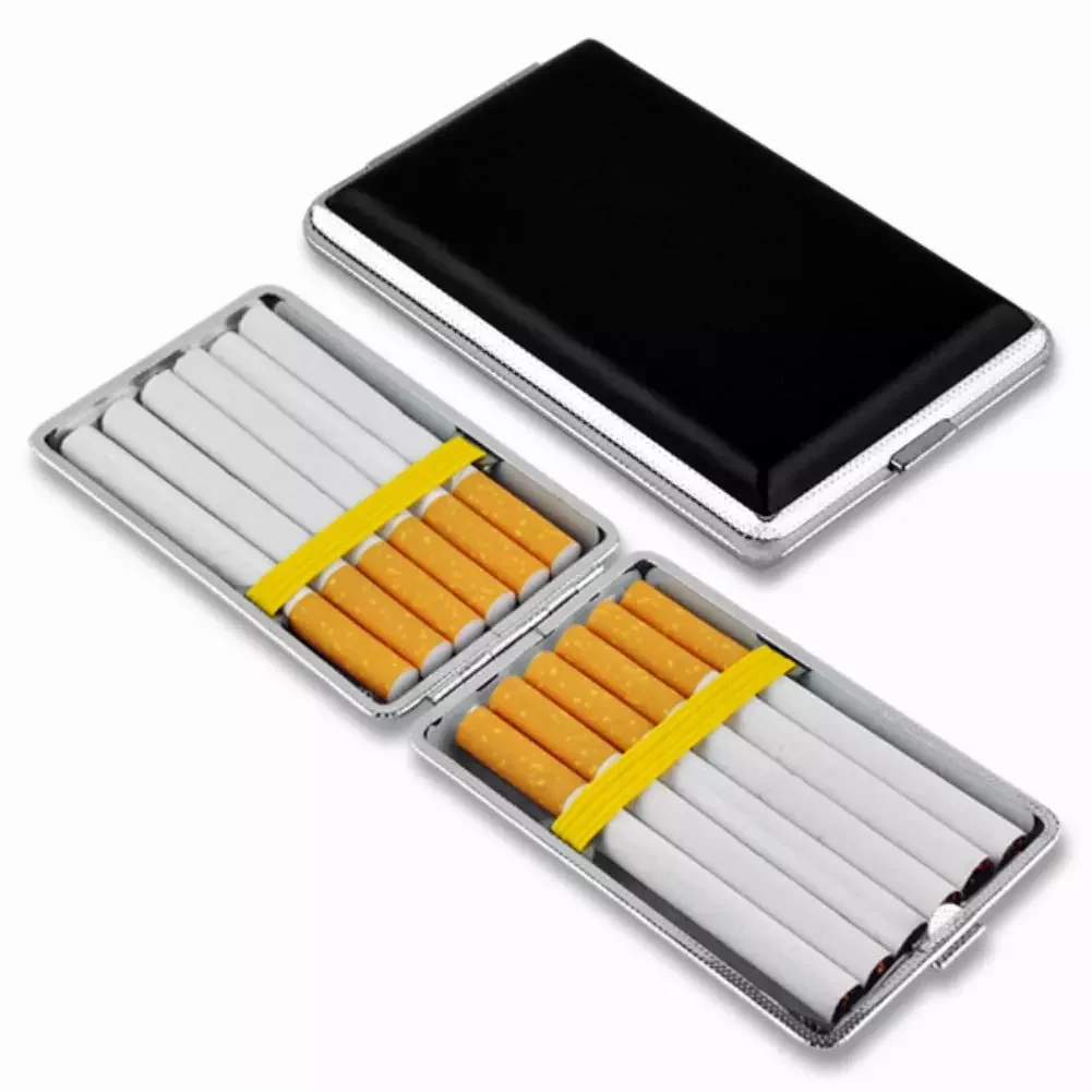 

2023NEW Leather Cigars cigarette cases for 12pcs cigarettes High qualtiy stainless steel Tobacco cigarette box cigarette tools