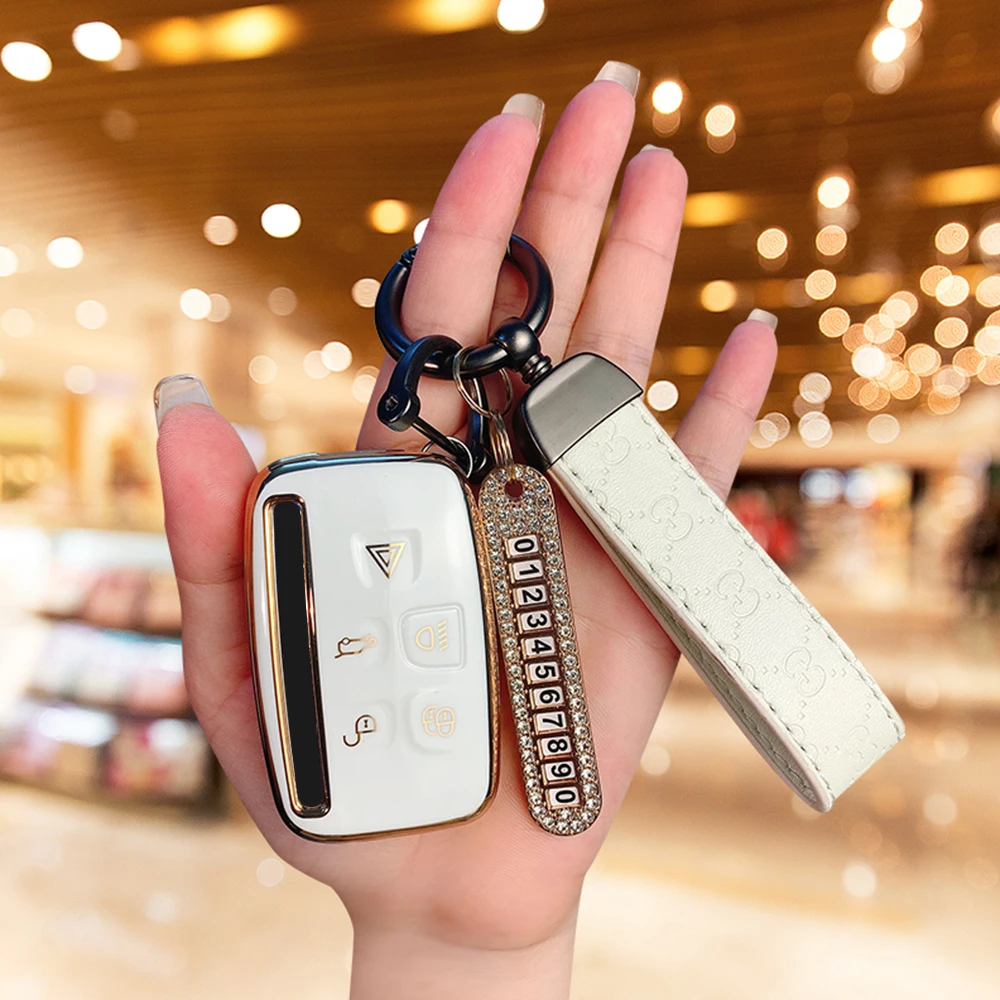 

TPU Car Remote Key Cover Case Holder Keychain For Land Rover Range Rover Sport Discovery 3 4 Elander 2 Evoque Accessories