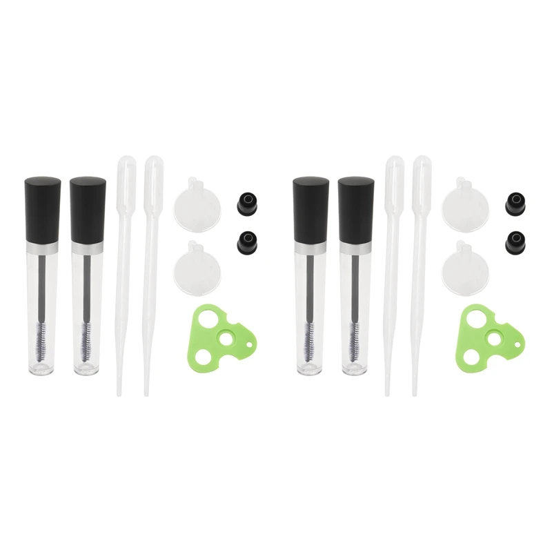 

4X Empty Mascara Tube With Eyelash Wand Rubber Inserts Funnels Transfer Pipettes