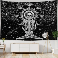 witchcraft skull moon tapestry spaceman wall hanging black psychedelic flower mandala tapestry backdrop carpet cloth home decor