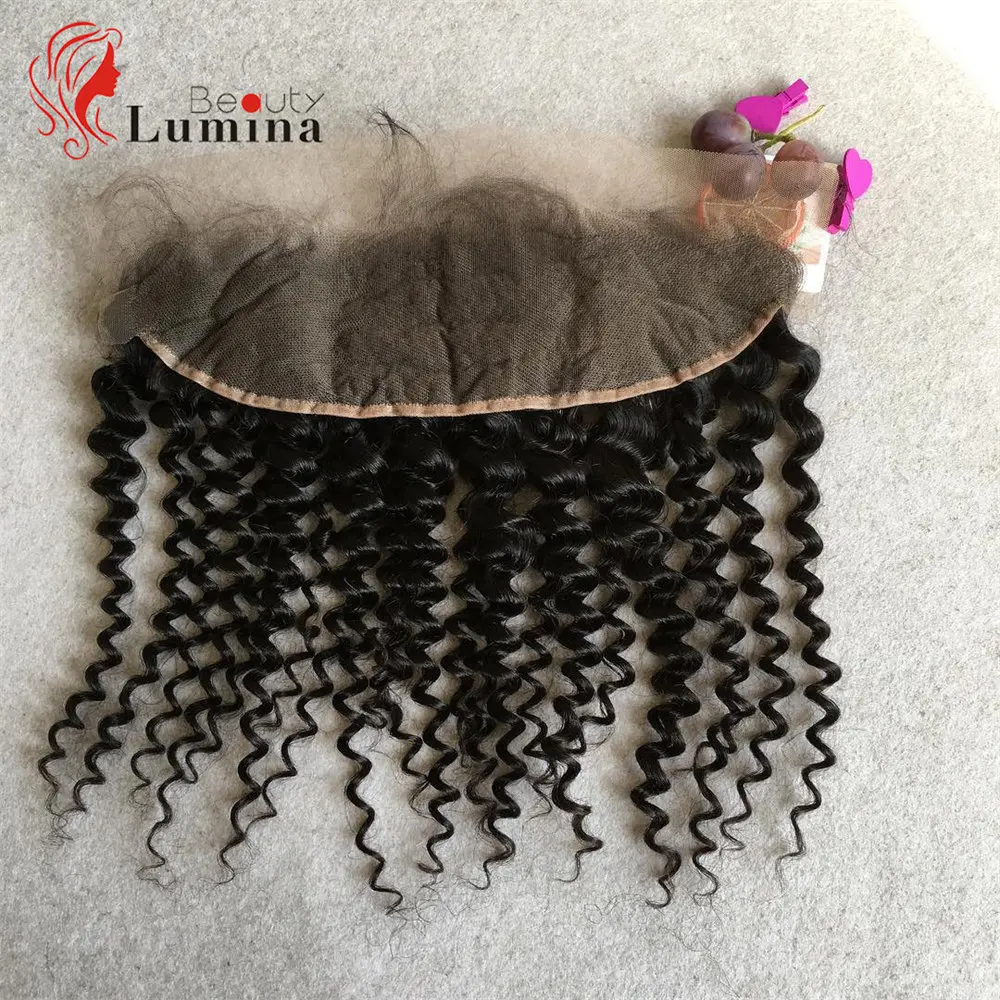 

4x4 Lace Closure Peruvian Deep Wave Frontal Human Hair 13 By 4 Frontal Natural Color Remy Hair Swiss Transparent Lace Closure