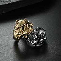 punk hip hop unique skull rings for men 316l stainless steel snake ring vintage gothic fashion jewelry gift dropshipping