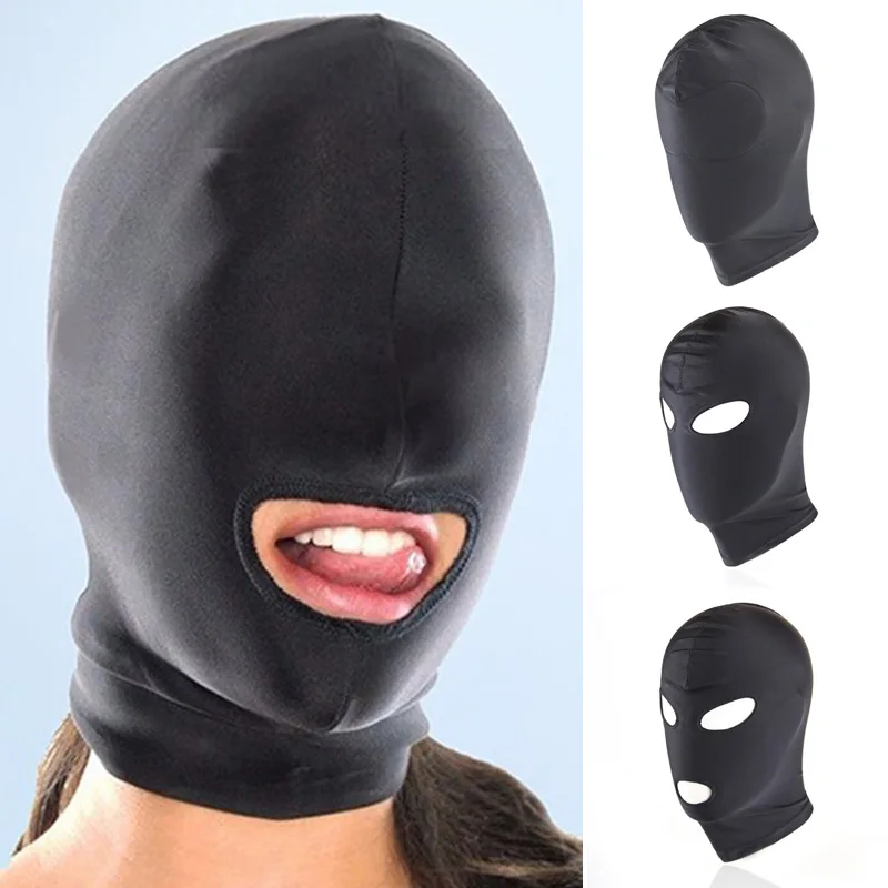 

New Arrival 1/2/3 Hole Men Women Adult Spandex Balaclava Open Mouth Face Eye Head Mask Costume Slave Game Role Play Sm Tune Up