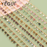 yegui c82jewelry accessoriesdiy chain18k gold plated0 3 micronsnatural stonediy chain necklacejewelry making1mlot