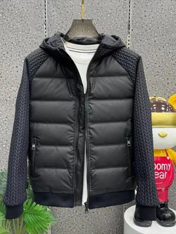 Мужская зимняя модная одежда с капюшоном на хлопковой подкладке универсальная