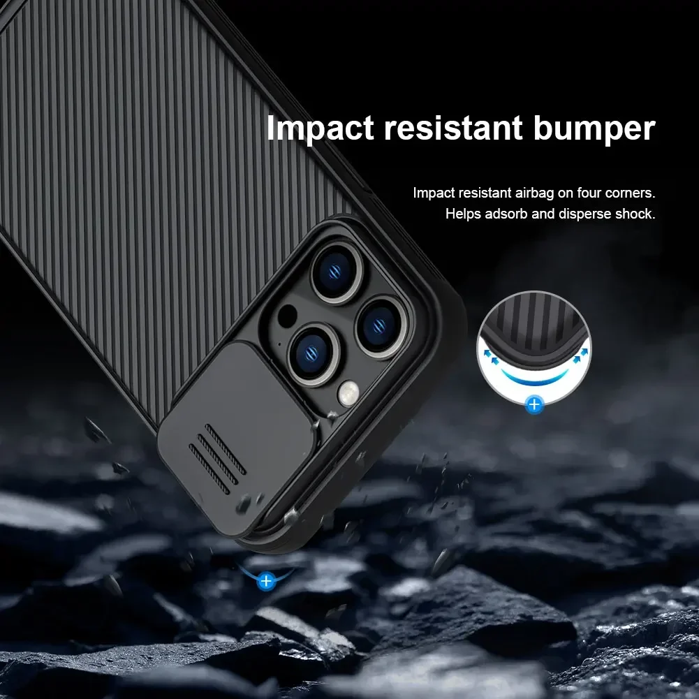 Фото Чехол Nillkin Camshield Pro для iPhone 14, защитный чехол для телефона с камерой, раздвижное окно для объектива, задняя крышка из ТПУ и ПК, защита от царапин №4