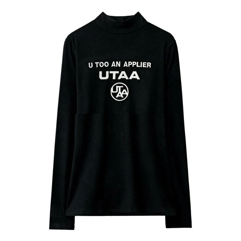 

UTAA Korean Original Golf Clothing Women Slim Fit Versatile Warm Backing Golf Shirt Autumn Stand Collar Top
