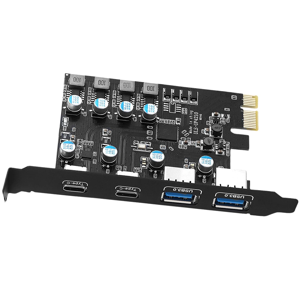

USB3.0 PCIE Card 2*USB A Port+2*USB C Port/USB3.2 GEN1 PCI Express Card Adapter for Windows7/8/10/11/MacOS/Linux