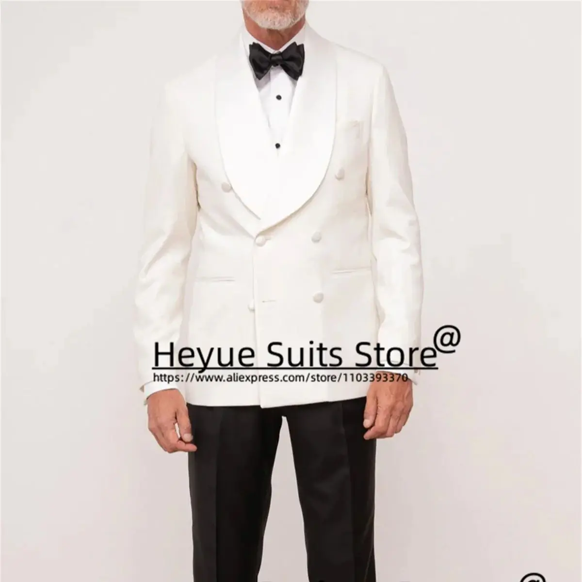 Костюм мужской двубортный роскошный облегающий блейзер с лацканами белый