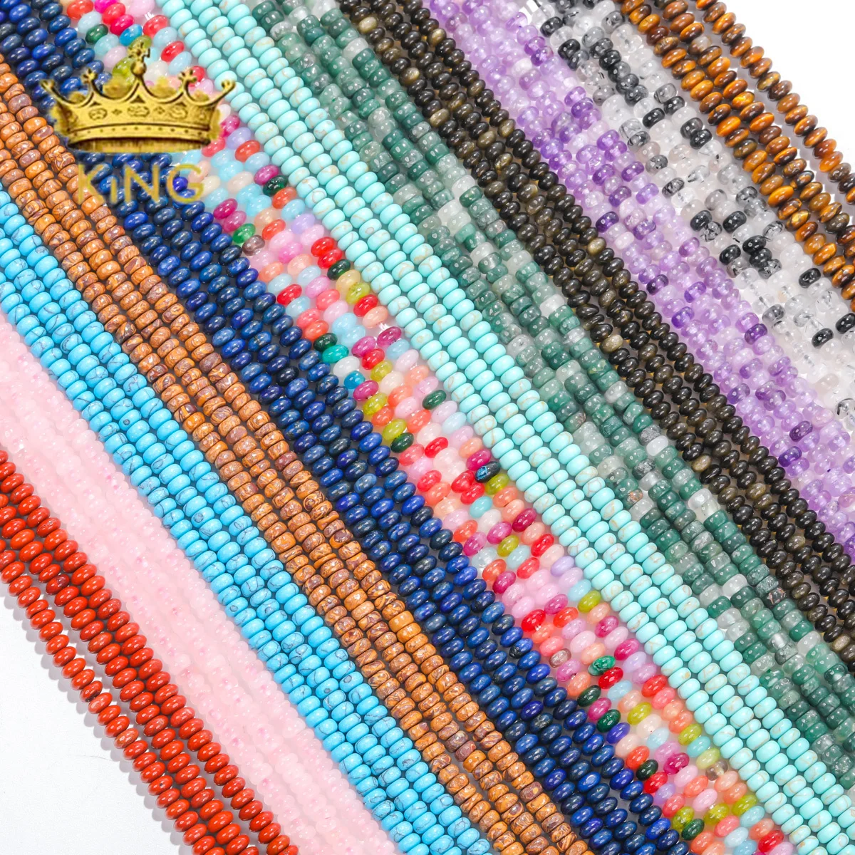 Яркие бусины Yammy 2*4 мм из натурального драгоценного камня россыпью для