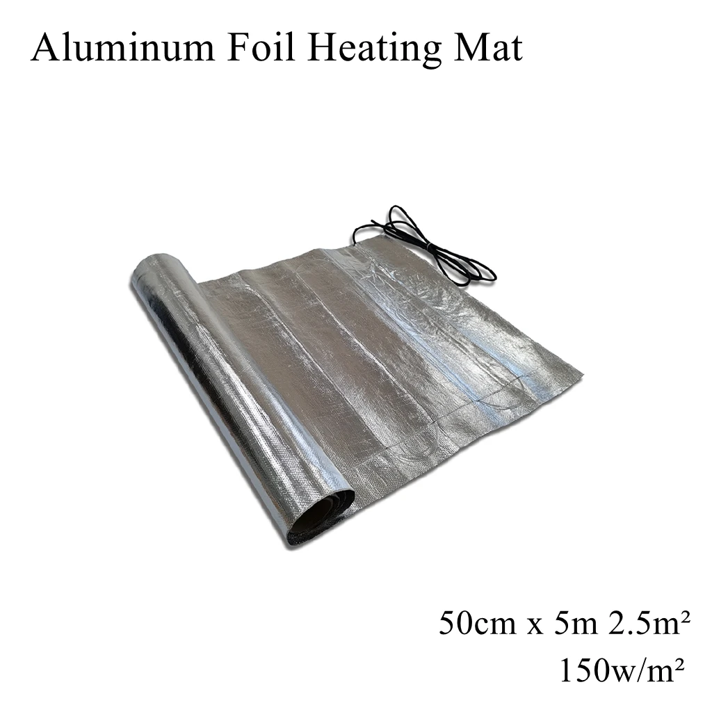 

2.5m² Square Aluminium Foil Heating Mat Warm Pad Rug Heater Waterproof Twin Conductor Cable Under Floor Ceramic Tile Cement
