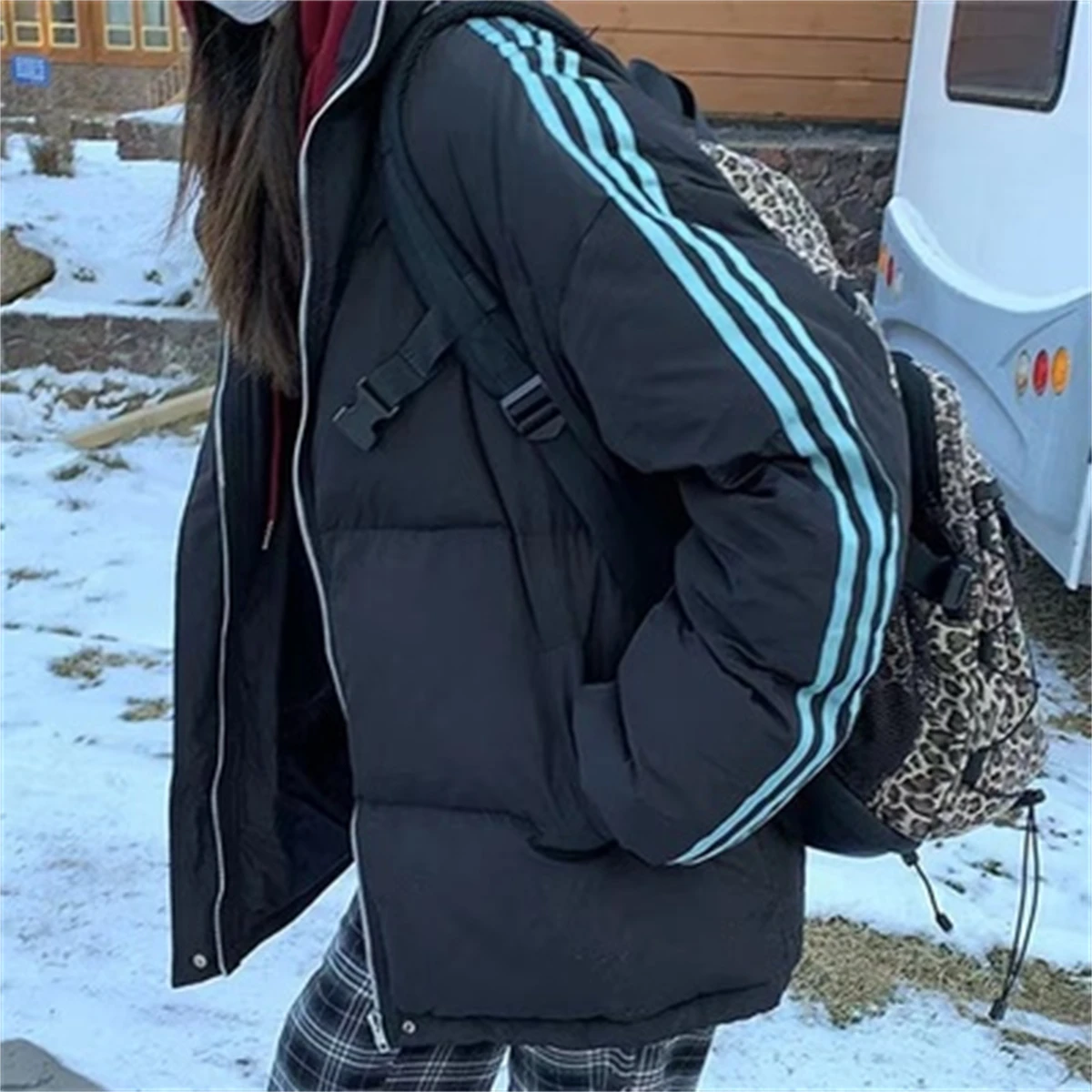 Pink Down Cotton Jacket For Women 2022 New Thickened Bread Jacket Small Short Loose Cotton Jacket Trendy Ins