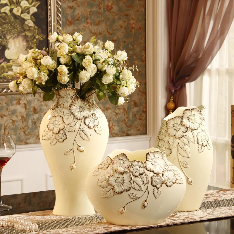 Luxury Chinese Classic Antique Ceramic Enamel Flower Vases Green Vase Craft Home Decoration 1