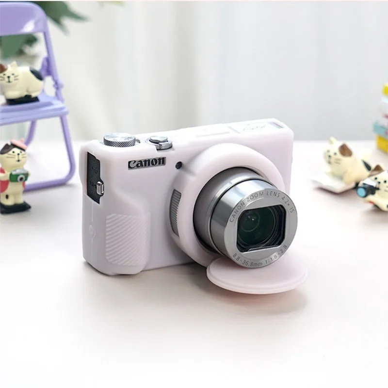 Фото Мягкий силиконовый резиновый чехол для камеры Canon G7XIII G7X3, резиновая сумка с крышкой объектива, защитный чехол для G7X Mark III №3