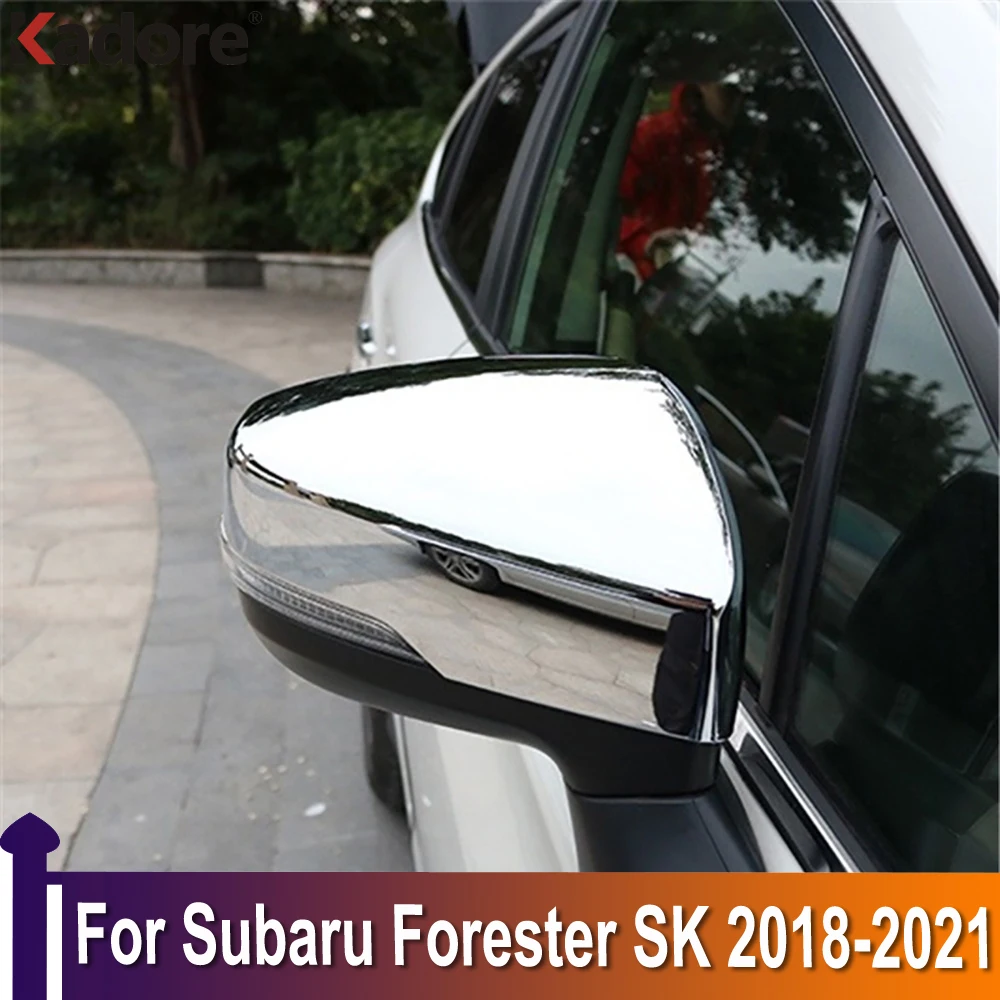 

For Subaru Forester SK 2018-2020 2021 Car Side Door Rearview Rear View Mirror Cover Trim Exterior Accessories Sticker Chrome