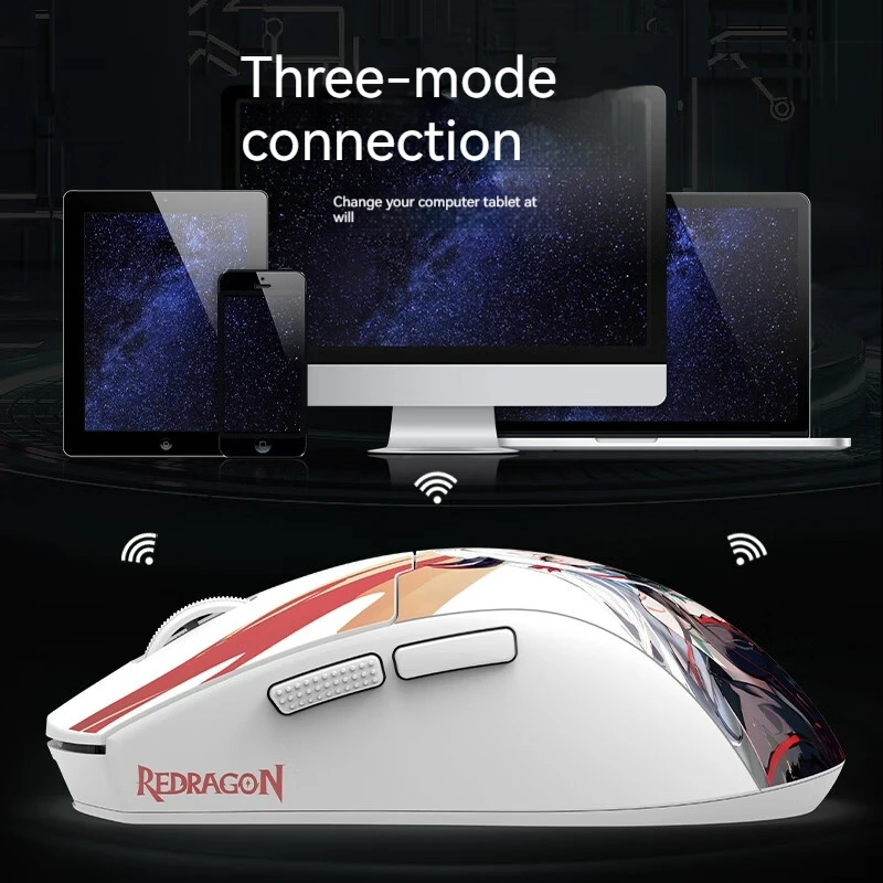 Оригинальная беспроводная мышь REDRAGON G57 Pro Bluetooth 3 режима PAW3395 эргономичная легкая