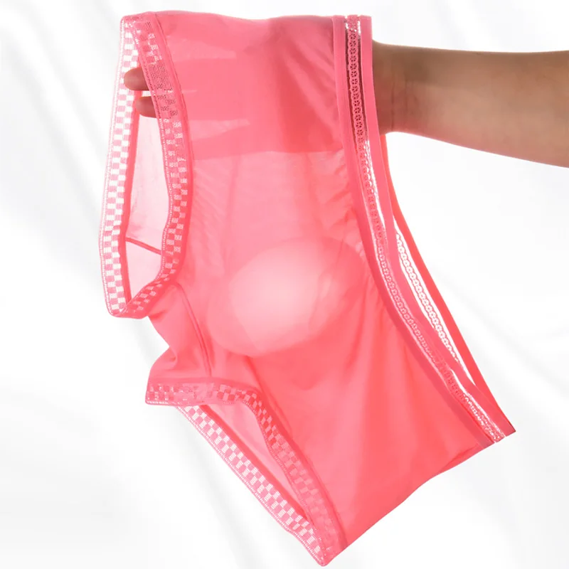 Нижнее белье мужское из вискозы пикантные трусы с заниженной талией прозрачные