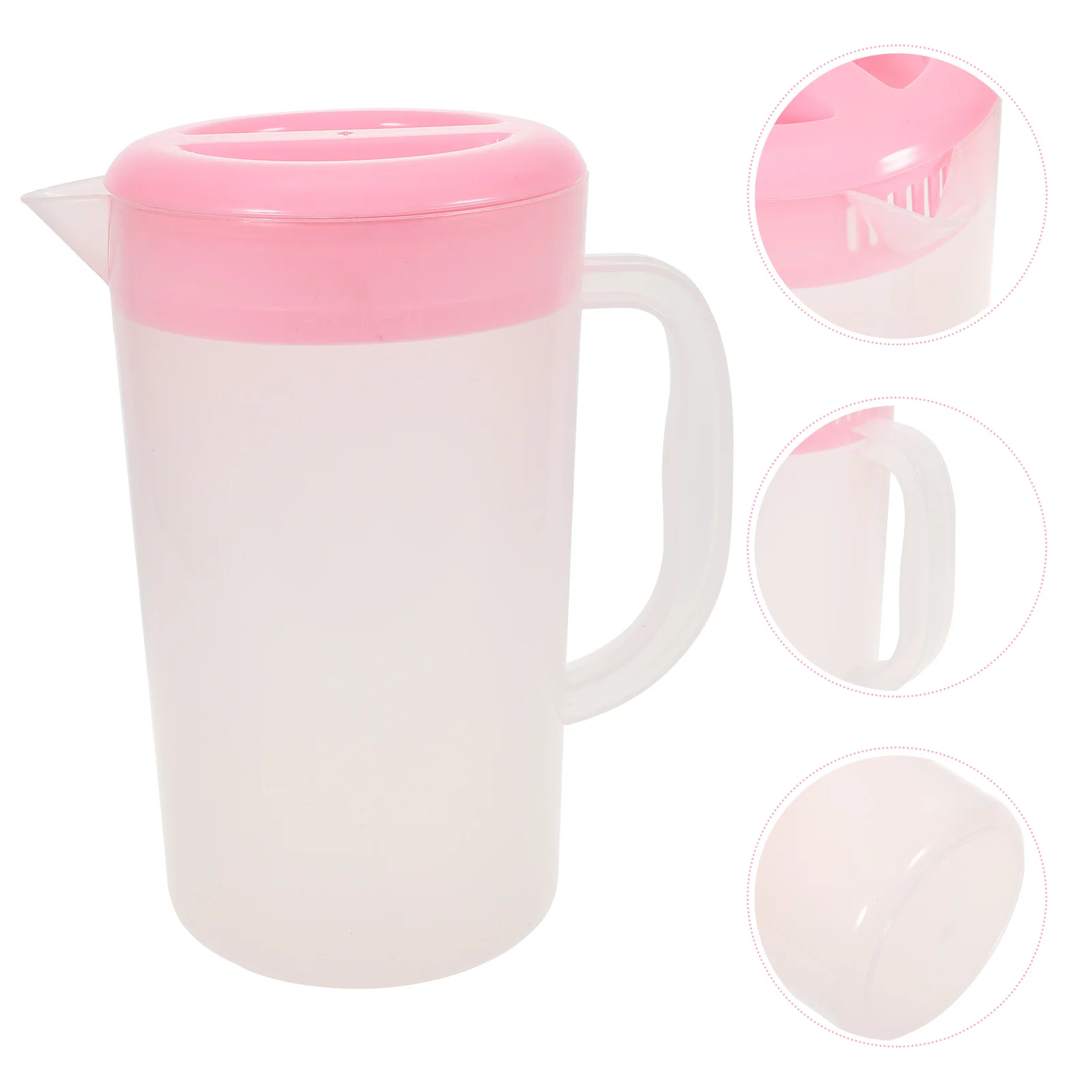 

Pitcher Water Lid Plastic Jug Tea Pitchers Spout Handle Beverage Kettle Gallon Iced Cold Fridge Drink Filter Drinking Large Jugs