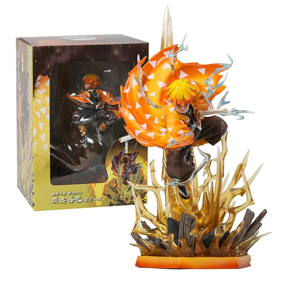 

30cm Agatsuma Zenitsu Demon Slayer Anime Figure Kimetsu no Yaiba Statue Figurine Doll Toy