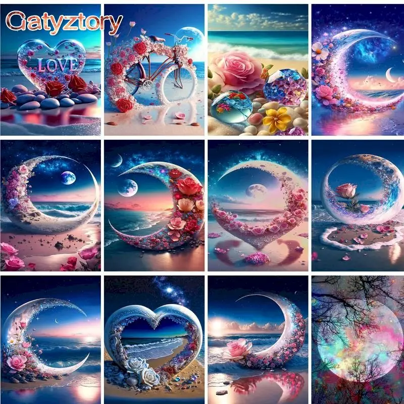 

GATYZTORY Frame Painting By Numbers For Adults Seaside Scenery Drawing Coloring By Numbers Wall Art Painting Home Decor Diy Gift